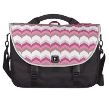 Chic Pink & Brown Chevron Computer Bag