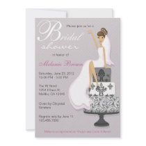 Chic Pink Modern Bride Contemporary Bridal Shower Personalized Invitation