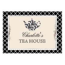 Chic Pink Teapot Tea Cafe Business Card