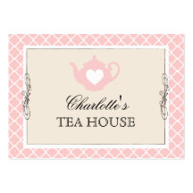 Chic Pink Teapot Tea Cafe Business Card