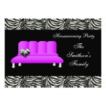 chic purple sofa , party Invitation