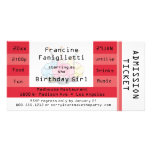 Chic Red Admission Ticket Birthday Invite Photo Card
