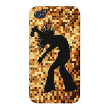 Chic Retro Singer Dancer Gold Mirror Tiles iPhone 4/4S Covers
