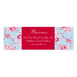 Chic Roses Blue Skinny Business Card 2