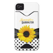 Chic Sunflower Polka Dot iPhone 4 ID Case