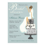 Chic Teal Modern Bride Contemporary Bridal Shower Personalized Announcements