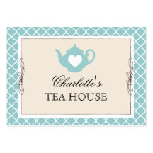 Chic Teal Teapot Tea Business Card