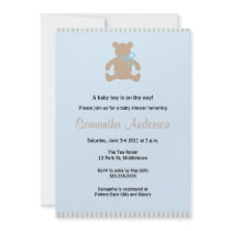Chic Teddy Bear Baby Shower Invitation - Boy