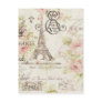 Chic Vintage Floral Paris Eiffel Tower Postcard
