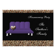 chic violet sofa, party Invitation