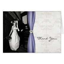 Chic Wedding Photo Thank You Card