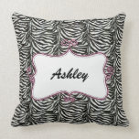 chic zebra stripes personalised throw pillow pillows