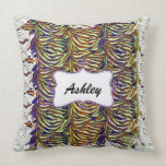chic zebra stripes personalised throw pillow pillows
