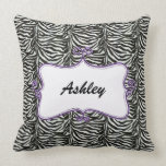 chic zebra stripes personalised throw pillow pillows