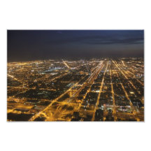 Chicago at Night Art Photo