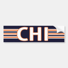 Chicago Blue and Orange Bumper Sticker
