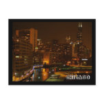CHICAGO by night postcard