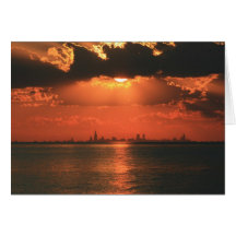 Chicago Firey Sunset Card