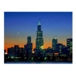 Chicago Framed in Sunset Postcard