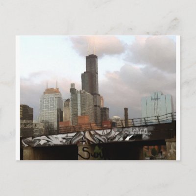 Graffiti Chicago Skyline