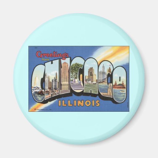 Chicago Illinois Vintage Postcard Magnet