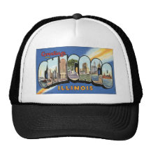 Chicago Illinois Vintage Postcard Mesh Hats