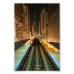 Chicago 'L' Station at Night Photo Art