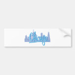 CHICAGO-Light-Blue Bumper Stickers