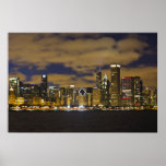Chicago Night Skyline Posters