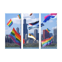 Chicago Pride Flags on Triple Canvas Gallery Wrapped Canvas