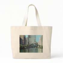 Chicago River Columbus Drive Boat Scene Bags