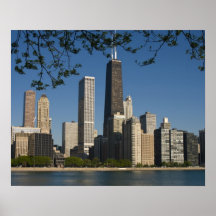 Chicago skyline and Lake Michigan, Lake Shore Posters