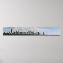 Chicago skyline as seen from adler planetarium poster
