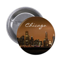 Chicago Skyline at night at Navy Pier Button