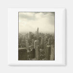 Chicago Skyline Mono Fridge Magnet