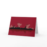 Chicago Skyline (red) Greeting Card