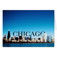 Chicago Skyline with CHICAGO in the Sky Greeting Card
