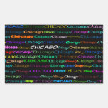 Chicago Text Design I Rectangle Sticker