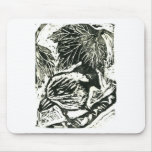 Chick-a-Dee  - block print mousepads
