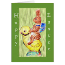 chick and bunny Happy, Easter card