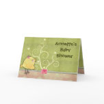 Chick and flower heart tree baby shower cards