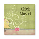 Chick and flower heart tree baby shower magnets
