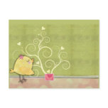 Chick and flower heart tree baby shower postcards