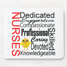 Chick Humour - Nurses Recognition Collage Mouse Mat