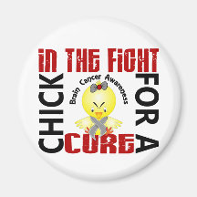 Chick In The Fight Brain Cancer Magnets