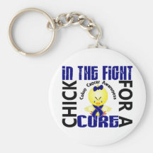 Chick In The Fight Colon Cancer Key Chains