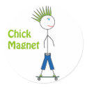 Chick Magnet Stick Figure stickers