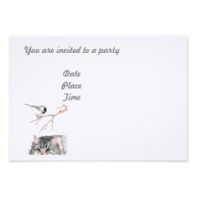Chickadee and Cat Invite