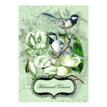 Chickadee and Magnolia Rehearsal Dinner Invitation