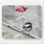 Chickadee and Red Berries in Winter Mousepad